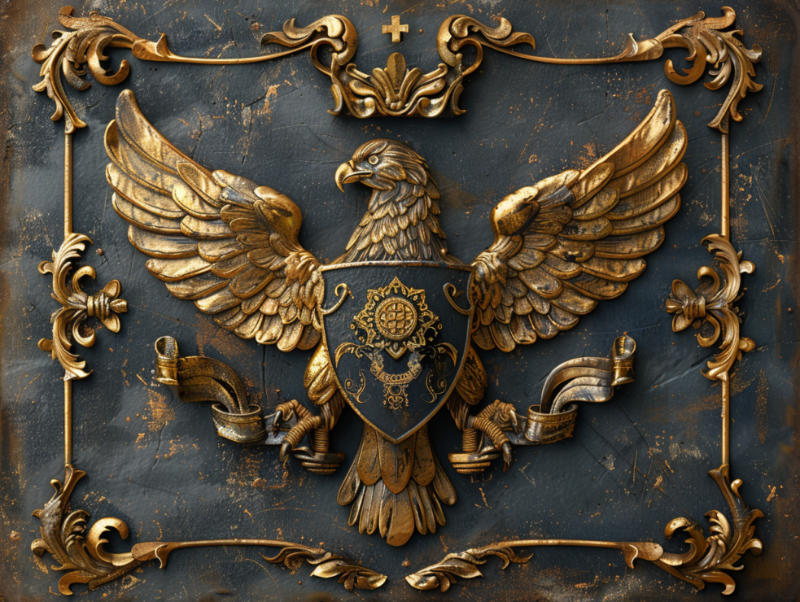 Krafttier Adler als Wappen