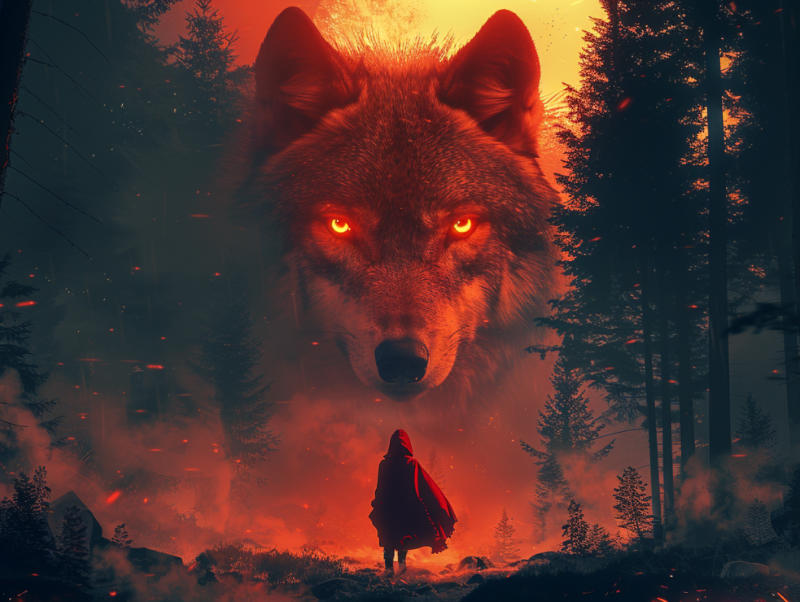 Krafttier Wolf in Märchen