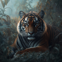 xenia9862_A_powerful_tiger_resting_gracefully_in_a_dense_misty__d1137182-6f59-4ce7-a74e-0677031b3801